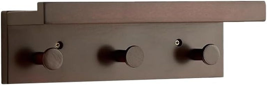 Wall Mounted Metal Shelf with Hooks | Floating Storage Rack & Decorative Organizer for Entryway, Kitchen, Bathroom & Living Room