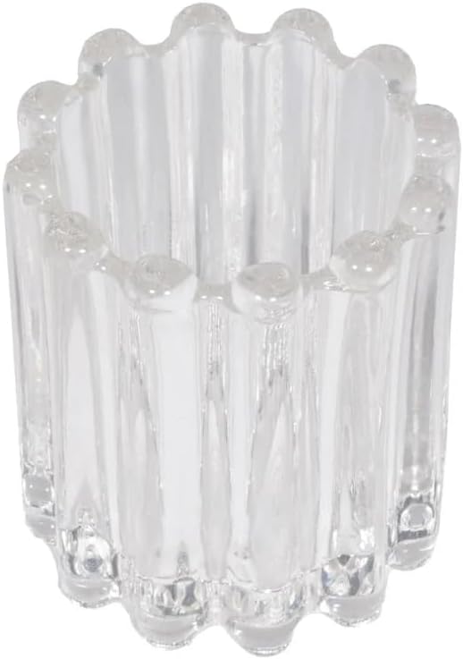 Reeded Glass Votive Candle Holder | Elegant Textured Decorative Tea Light Holder for Home Décor, Table Centerpiece & Ambient Lighting