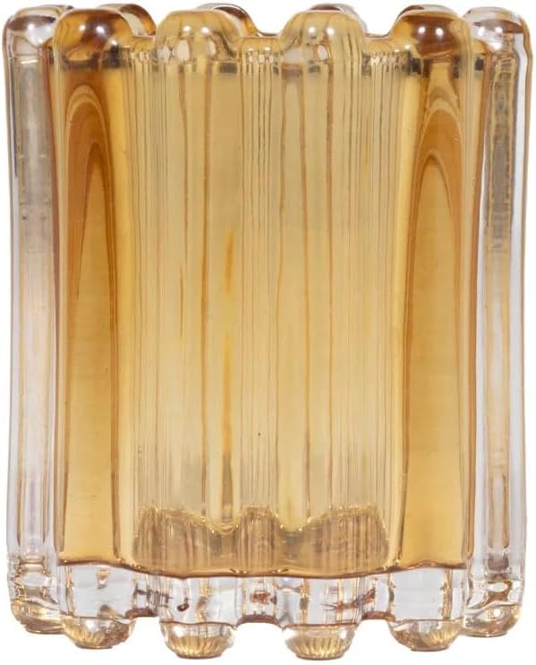 Reeded Glass Votive Candle Holder | Elegant Textured Decorative Tea Light Holder for Home Décor, Table Centerpiece & Ambient Lighting