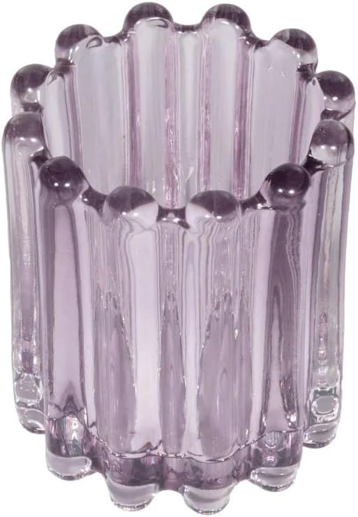 Reeded Glass Votive Candle Holder | Elegant Textured Decorative Tea Light Holder for Home Décor, Table Centerpiece & Ambient Lighting