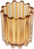 Reeded Glass Votive Candle Holder | Elegant Textured Decorative Tea Light Holder for Home Décor, Table Centerpiece & Ambient Lighting