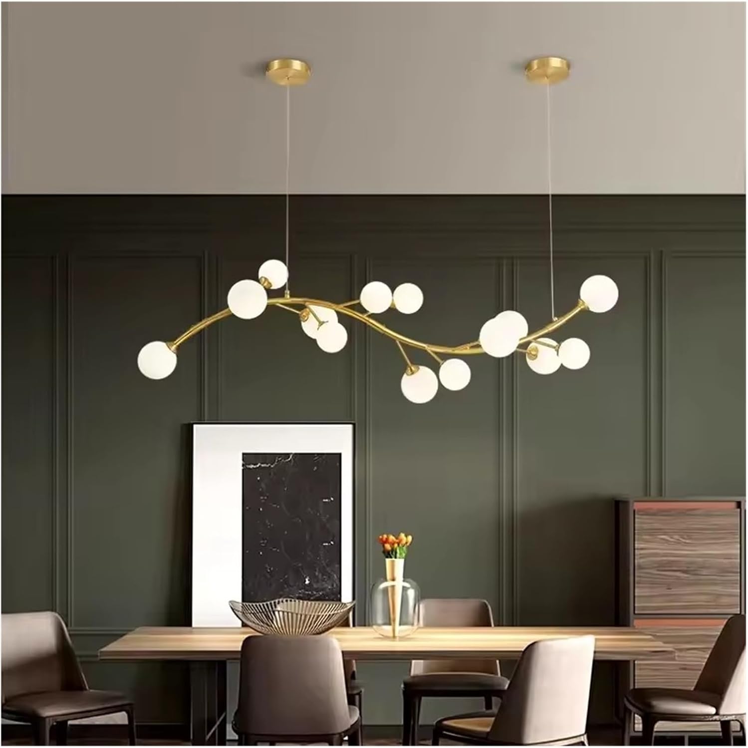 Modern Pendant Ceiling Light Fixture | Minimalist Hanging Chandelier Lighting for Kitchen Island, Dining Room, Living Room & Home Décor