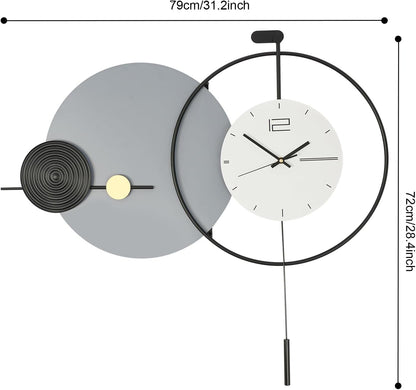 Large Modern Minimalist Wall Clock | Silent Non-Ticking Decorative Wall Clock for Living Room, Bedroom, Office & Home Décor