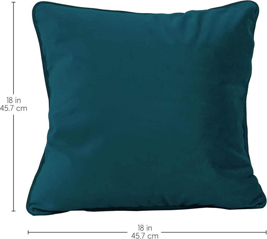 Velvet Square Throw Pillow Cover | Soft Decorative Cushion for Sofa, Bed, Couch & Home Living Room Décor Accent Pillow