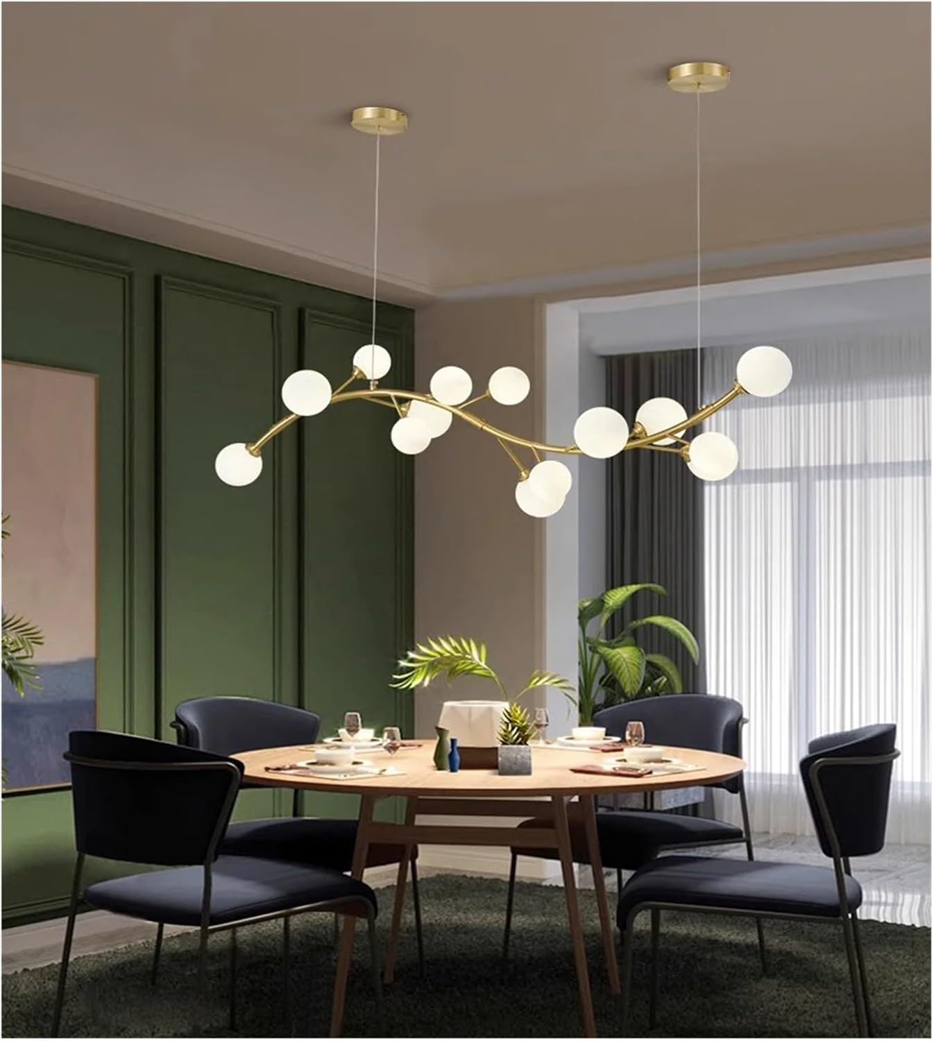 Modern Pendant Ceiling Light Fixture | Minimalist Hanging Chandelier Lighting for Kitchen Island, Dining Room, Living Room & Home Décor