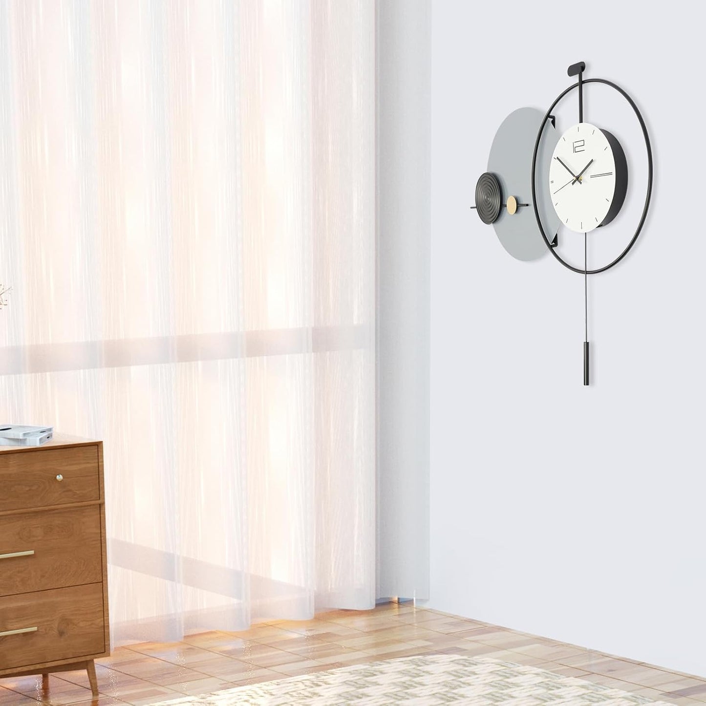 Large Modern Minimalist Wall Clock | Silent Non-Ticking Decorative Wall Clock for Living Room, Bedroom, Office & Home Décor