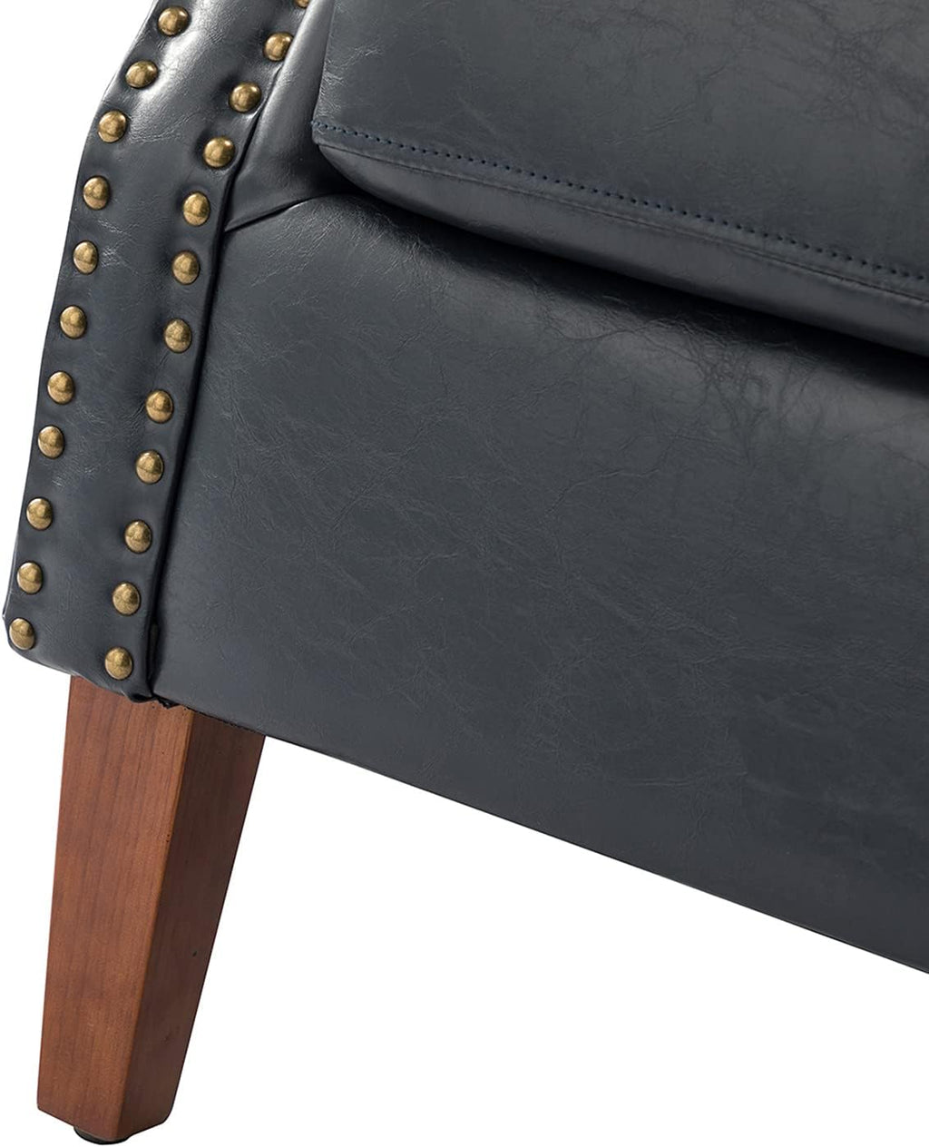 Modern Upholstered Accent Armchair | Comfy Single Sofa Chair with Headrest Trim for Living Room, Bedroom, Reading Corner & Lounge Seating