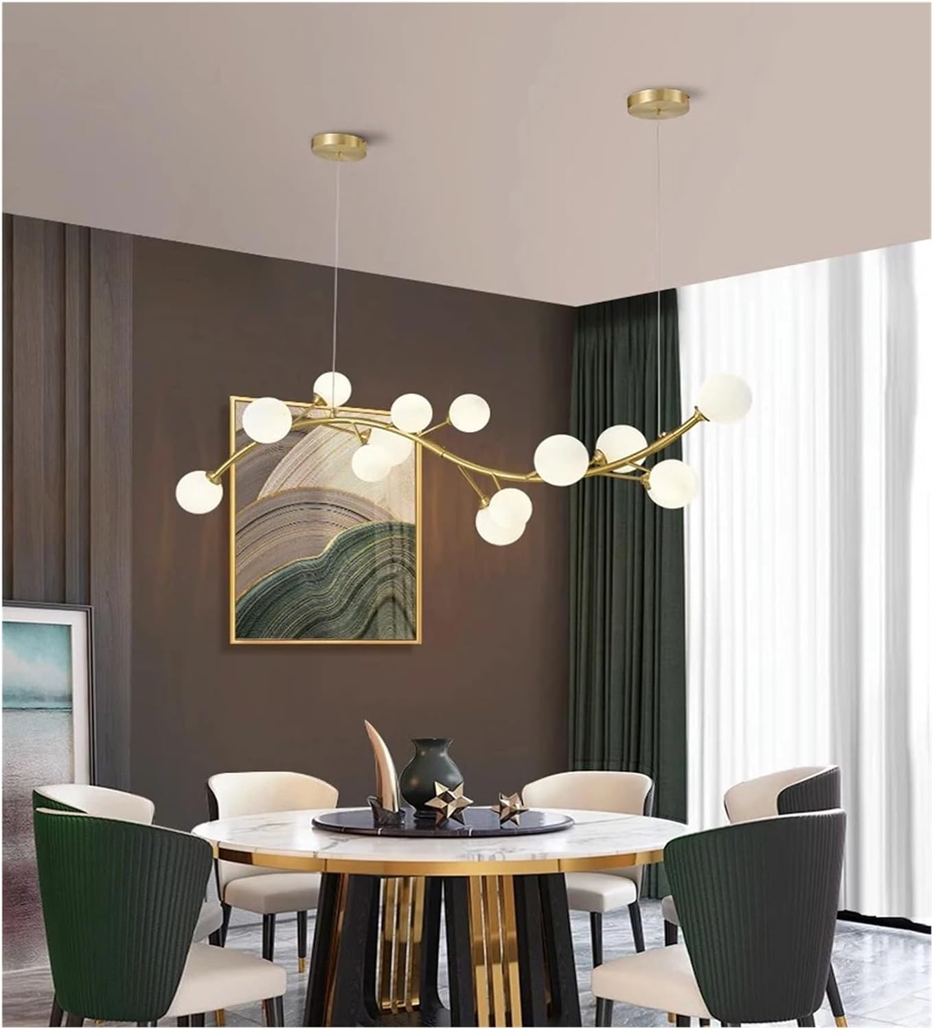 Modern Pendant Ceiling Light Fixture | Minimalist Hanging Chandelier Lighting for Kitchen Island, Dining Room, Living Room & Home Décor