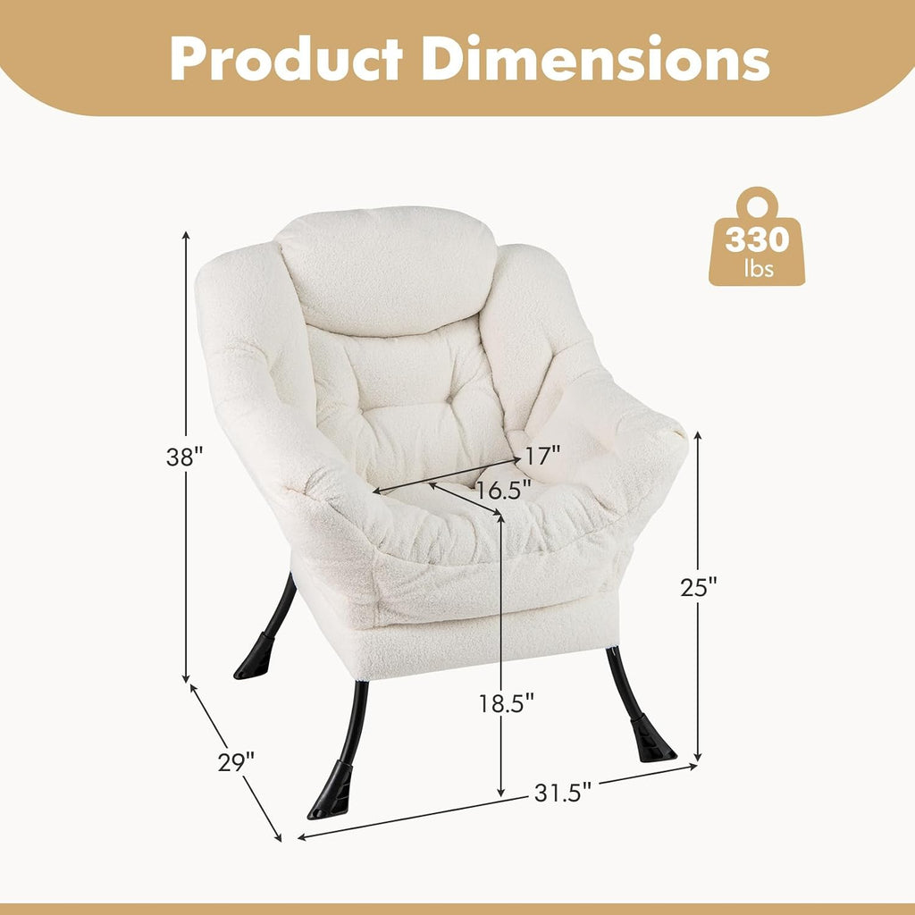 Modern Upholstered Accent Armchair with Storage | Comfortable Single Sofa Chair for Living Room, Bedroom, Reading Corner & Small Spaces