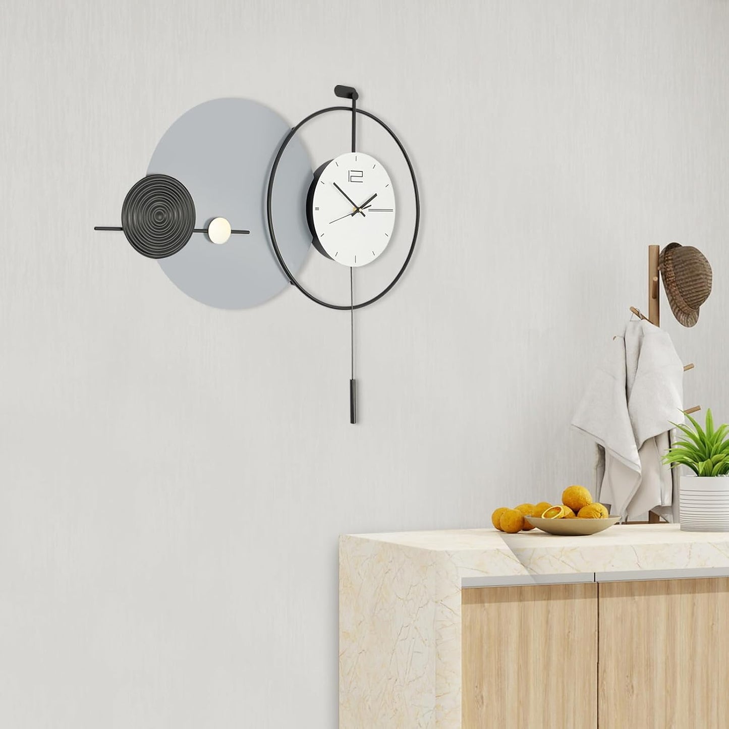 Large Modern Minimalist Wall Clock | Silent Non-Ticking Decorative Wall Clock for Living Room, Bedroom, Office & Home Décor
