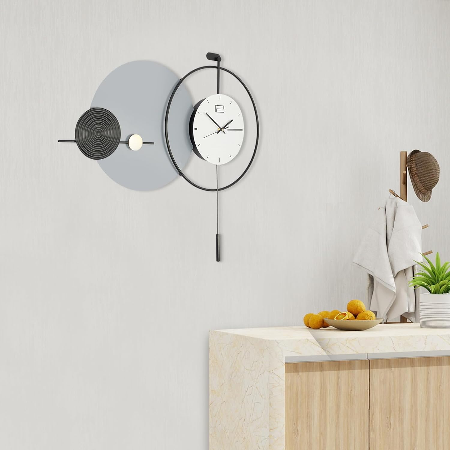 Large Modern Minimalist Wall Clock | Silent Non-Ticking Decorative Wall Clock for Living Room, Bedroom, Office & Home Décor