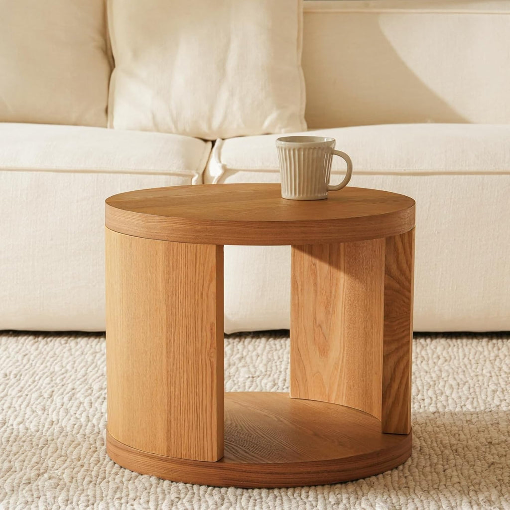 Modern Nesting Coffee Table Set | Minimalist Round Side Tables for Living Room, Bedroom & Small Space Home Décor Furniture