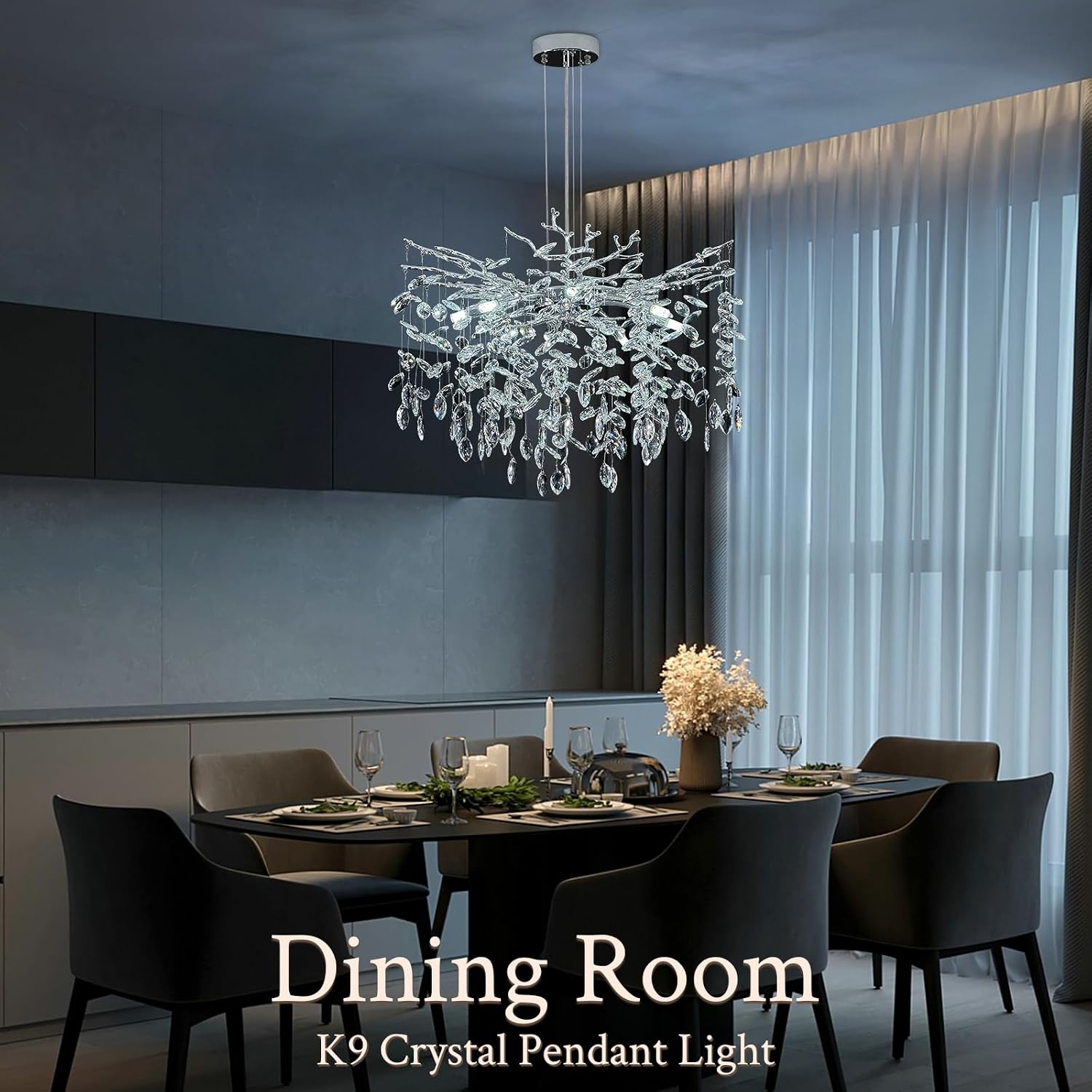 Modern Contemporary Chandelier Lighting Fixture | Elegant Ceiling Pendant Light for Living Room, Dining Room, Bedroom & Home Interior Décor