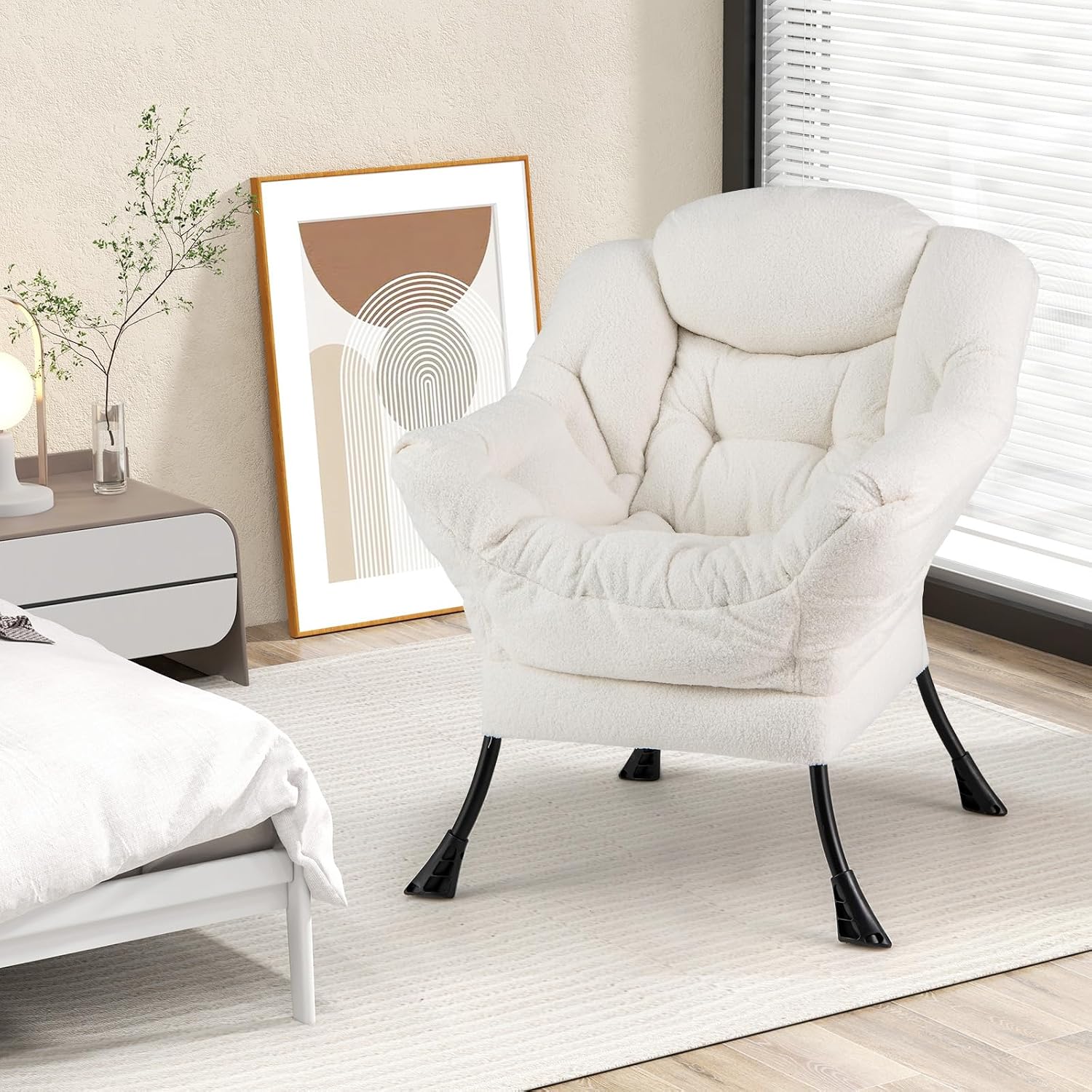 Modern Upholstered Accent Armchair with Storage | Comfortable Single Sofa Chair for Living Room, Bedroom, Reading Corner & Small Spaces