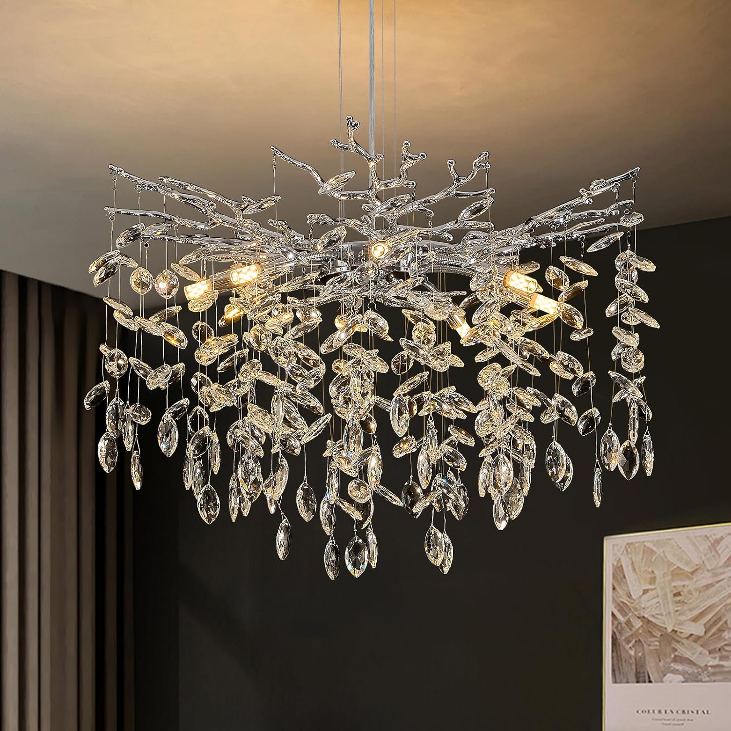 Modern Contemporary Chandelier Lighting Fixture | Elegant Ceiling Pendant Light for Living Room, Dining Room, Bedroom & Home Interior Décor