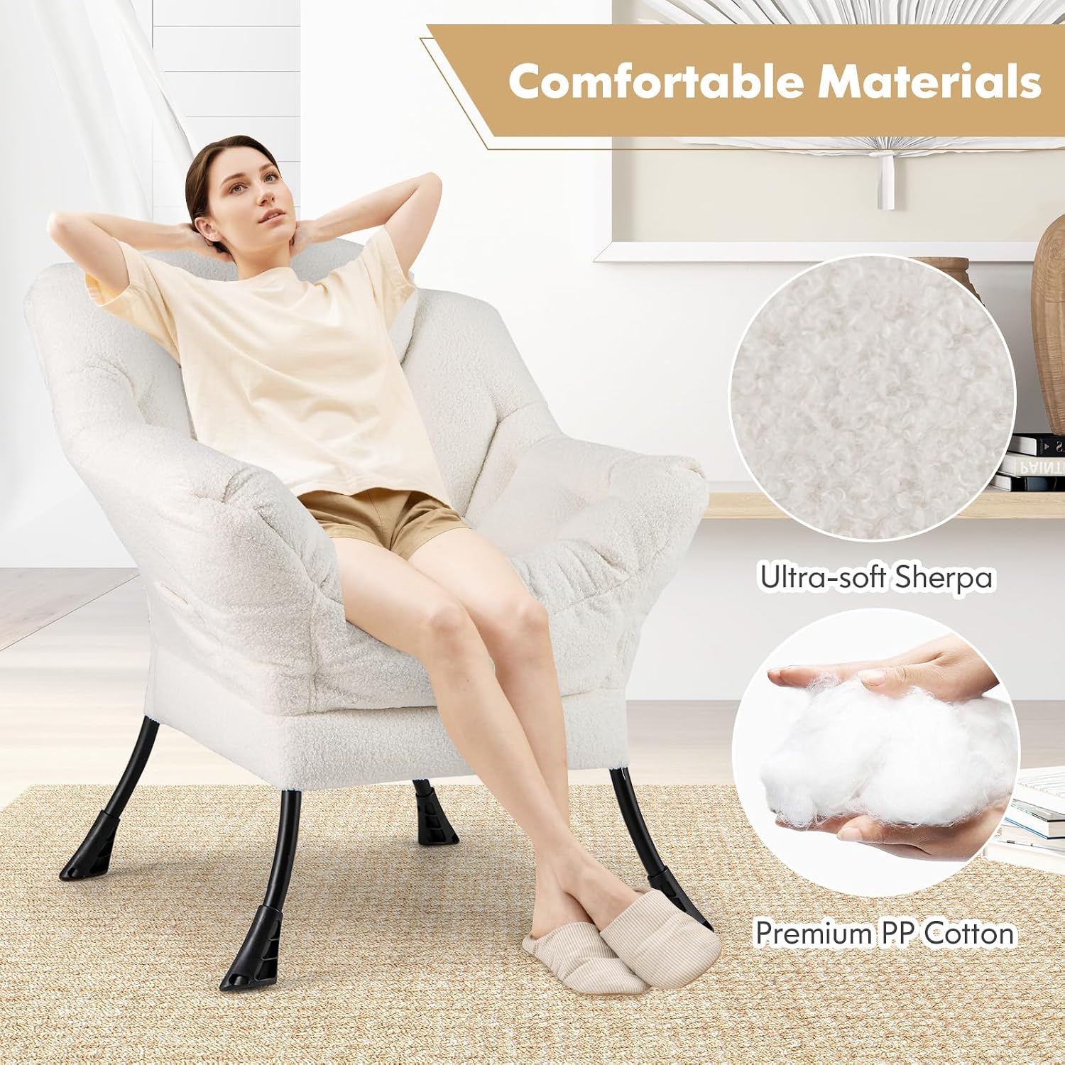 Modern Upholstered Accent Armchair with Storage | Comfortable Single Sofa Chair for Living Room, Bedroom, Reading Corner & Small Spaces