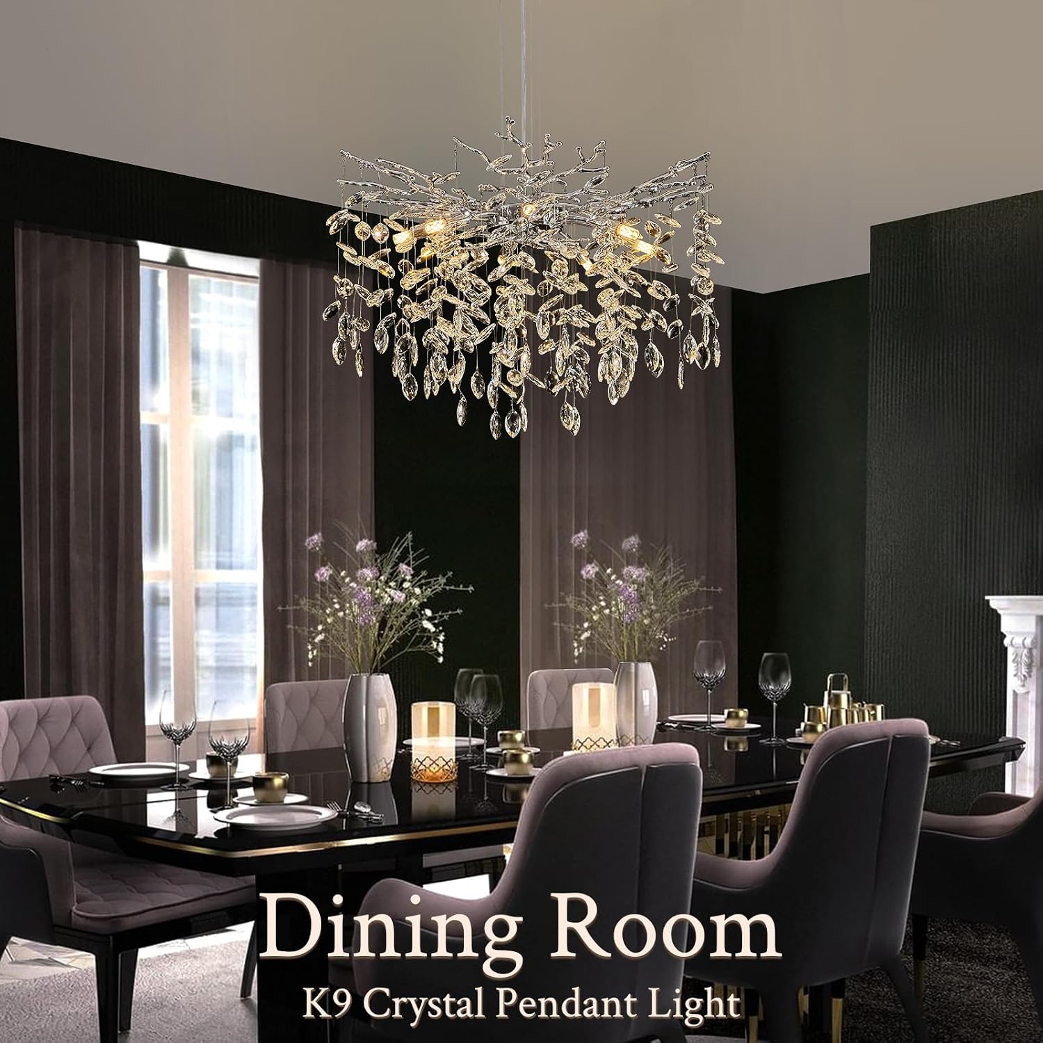 Modern Contemporary Chandelier Lighting Fixture | Elegant Ceiling Pendant Light for Living Room, Dining Room, Bedroom & Home Interior Décor
